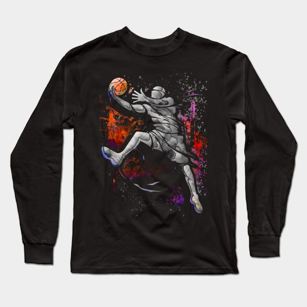 Basketball player - basketball - BBall - slam dunk Long Sleeve T-Shirt by BabyYodaSticker